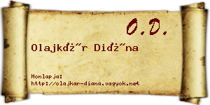 Olajkár Diána névjegykártya